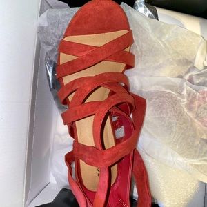 Strappy Rust Wrap Lace Up Heel